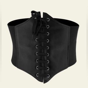 Stretchy Wide Fashion Belt-Black